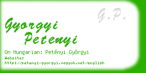 gyorgyi petenyi business card
