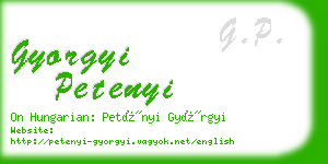 gyorgyi petenyi business card